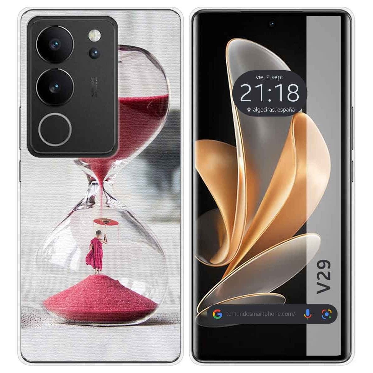 Funda Silicona para Vivo V29 5G diseño Reloj Dibujos