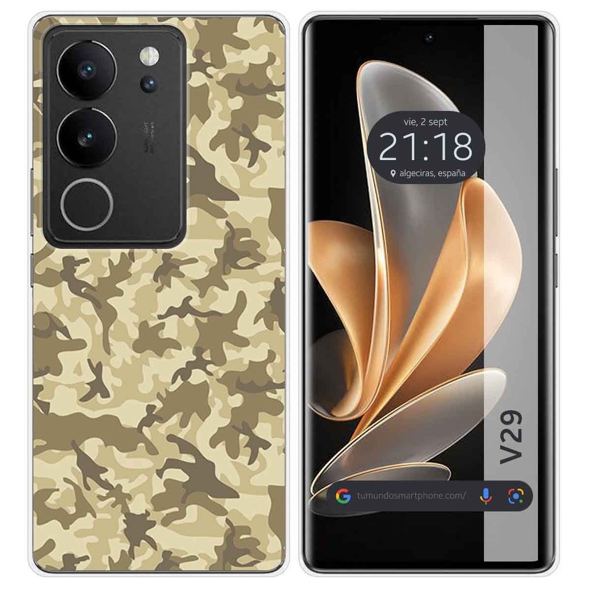 Funda Silicona para Vivo V29 5G diseño Sand Camuflaje Dibujos