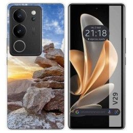Funda Silicona para Vivo V29 5G diseño Sunset Dibujos