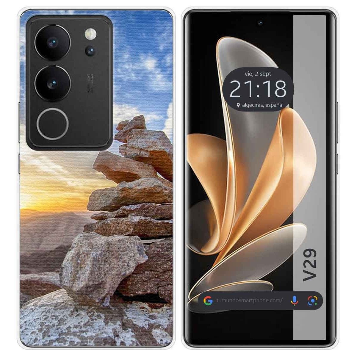 Funda Silicona para Vivo V29 5G diseño Sunset Dibujos