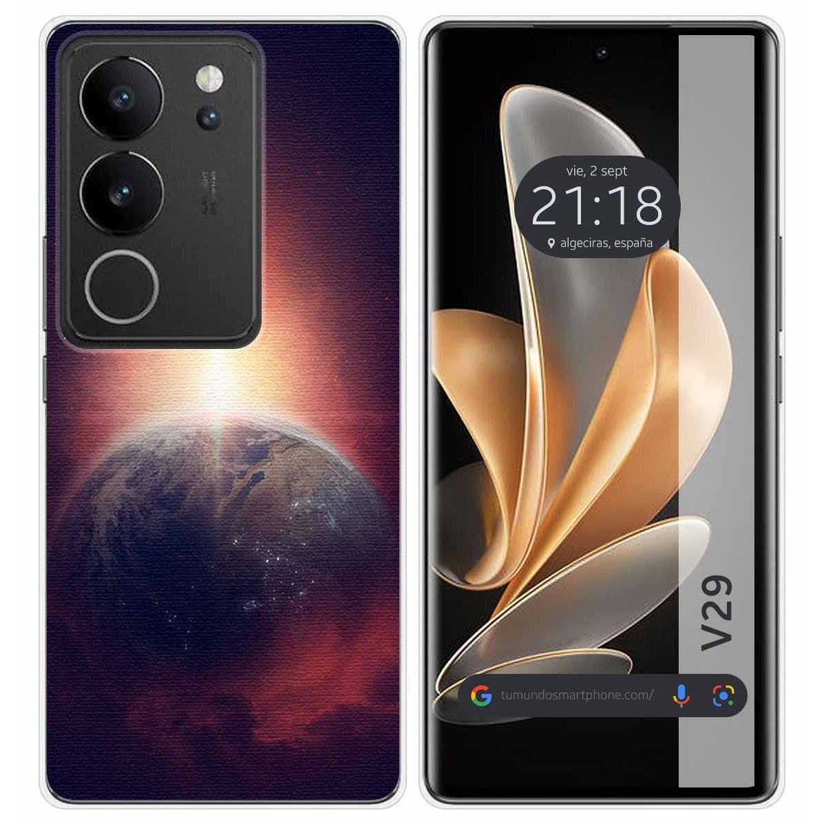 Funda Silicona para Vivo V29 5G diseño Tierra Dibujos