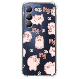 Funda Silicona Antigolpes para Vivo V40 SE 5G diseño Cerdos Dibujos