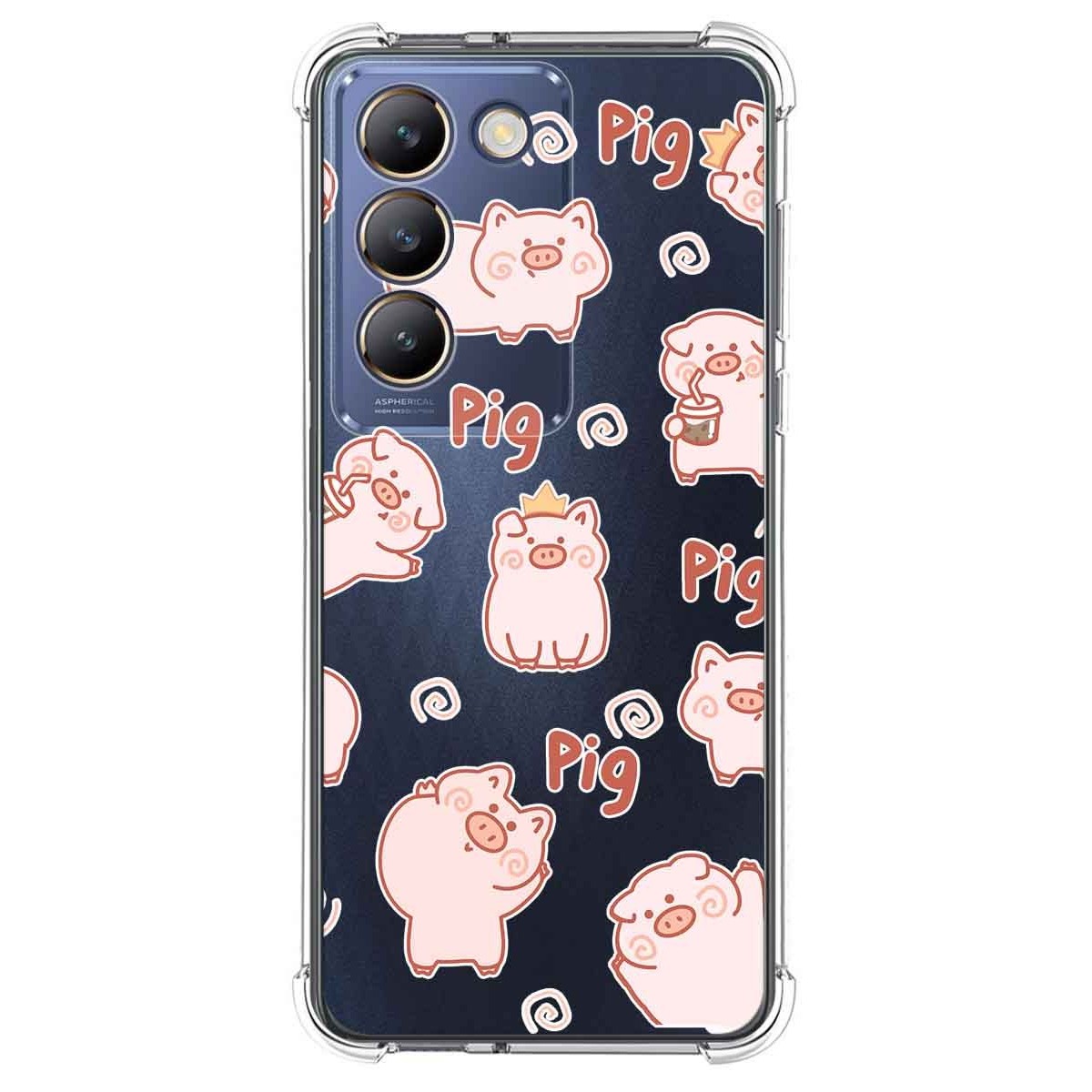 Funda Silicona Antigolpes para Vivo V40 SE 5G diseño Cerdos Dibujos