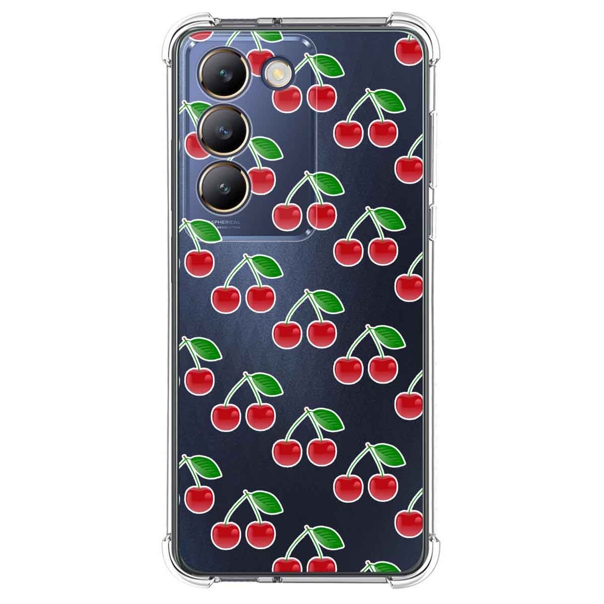 Funda Silicona Antigolpes para Vivo V40 SE 5G diseño Cerezas Dibujos