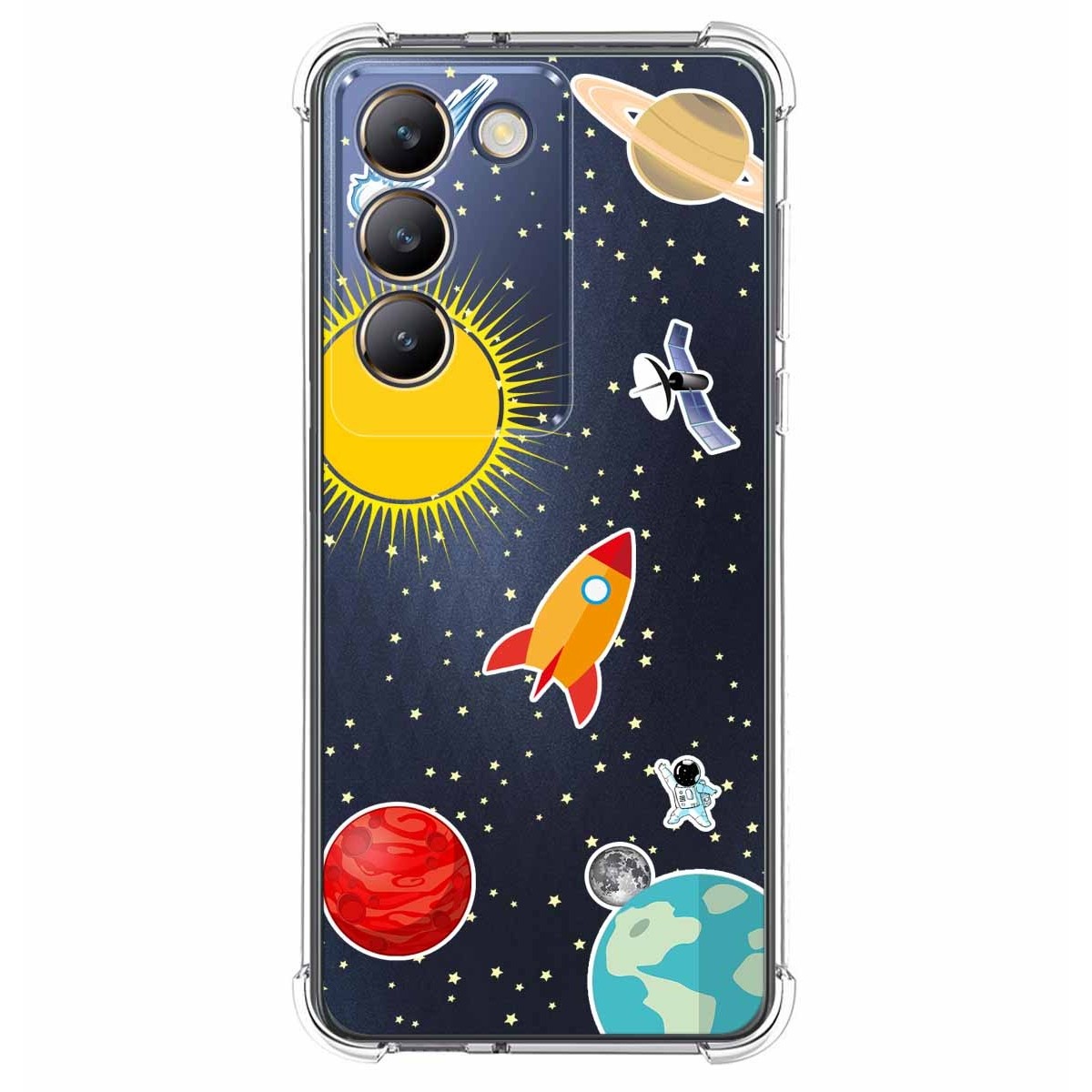 Funda Silicona Antigolpes para Vivo V40 SE 5G diseño Espacio Dibujos