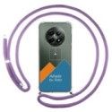Personaliza tu Funda Colgante Transparente para Realme 12 5G / 12x 5G con Cordon Morado Dibujo Personalizada