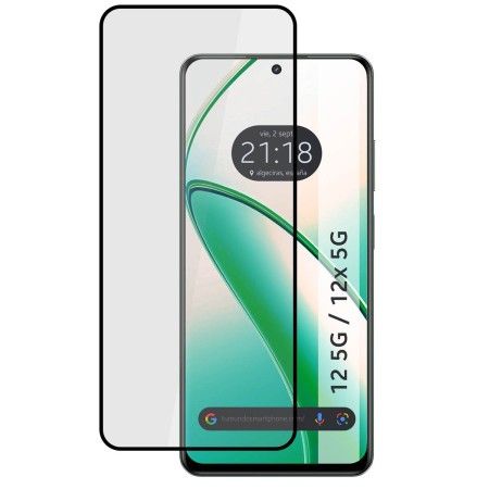 Protector Cristal Templado Completo 5D Full Glue Negro para Realme 12 5G / 12x 5G Vidrio