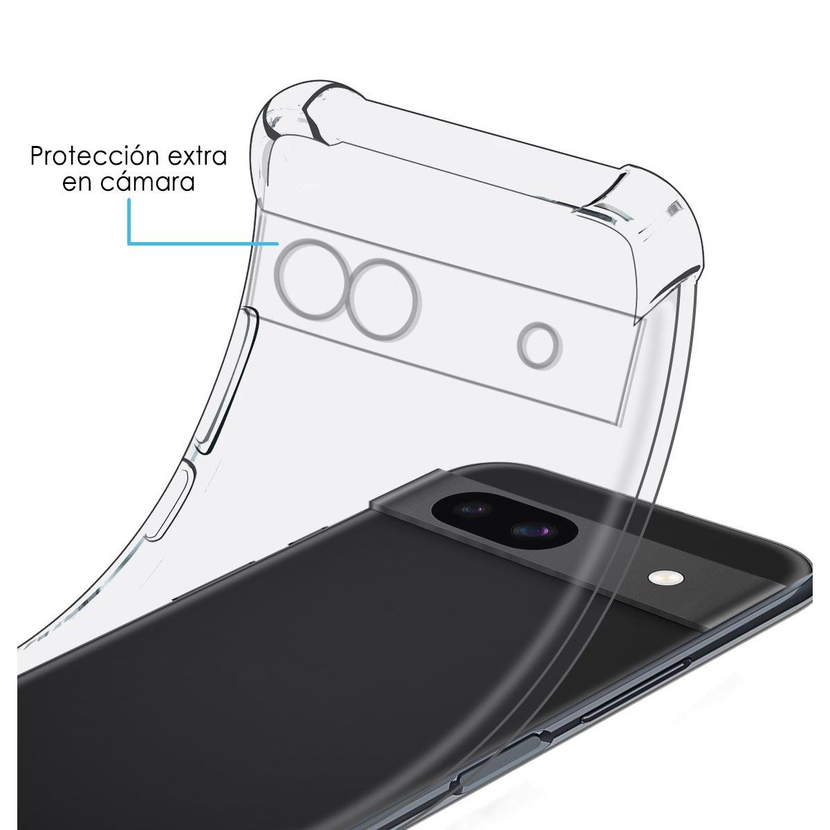 Funda Silicona Antigolpes Transparente para Google Pixel 8a 5G