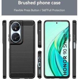 Funda Gel Tpu Tipo Carbon Negra para Huawei Honor X7b 2