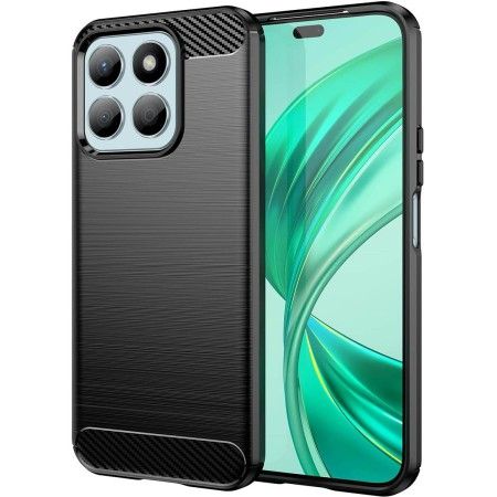Funda Gel Tpu Tipo Carbon Negra para Huawei Honor X8b