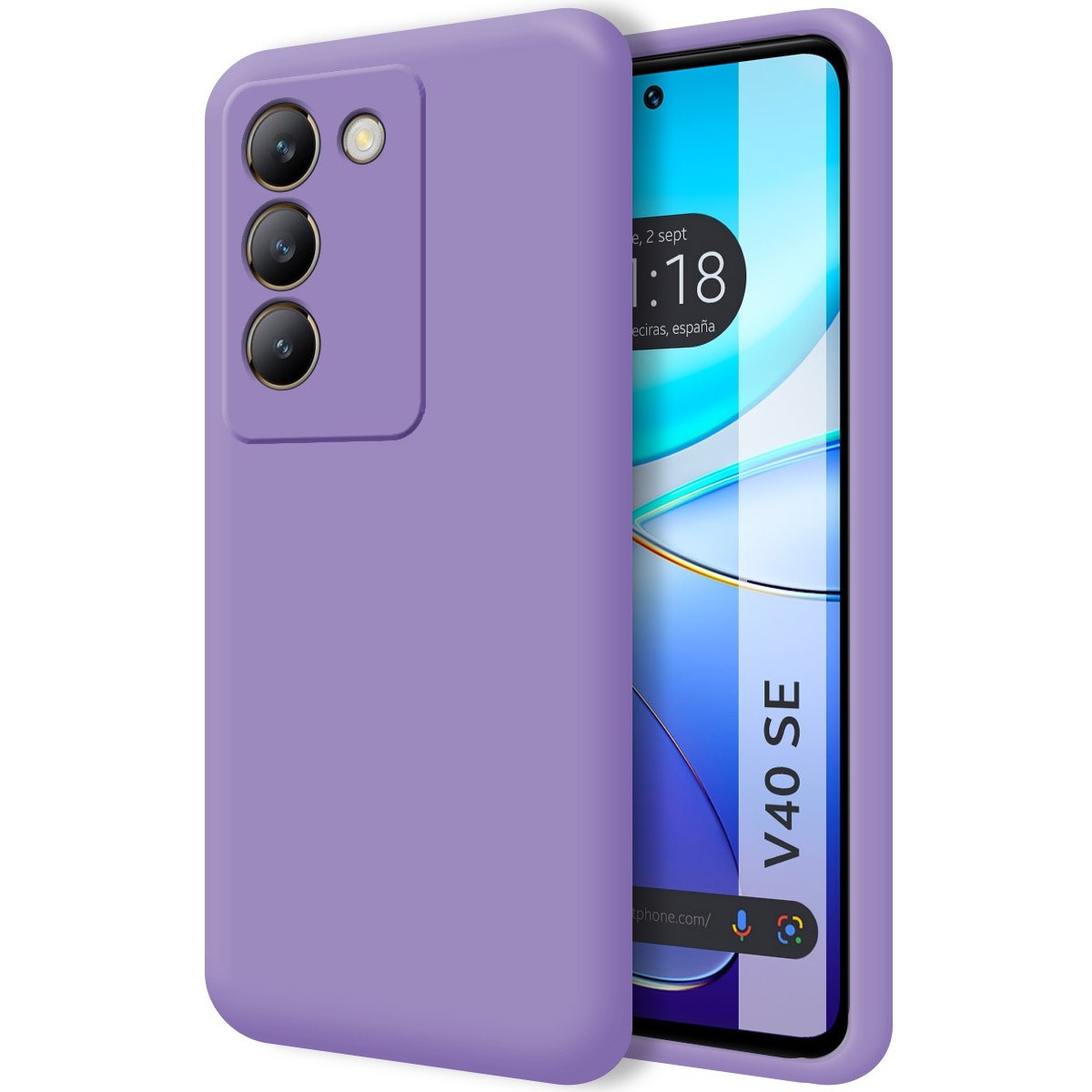 Funda Silicona Líquida Ultra Suave para Vivo V40 SE 5G color Morada