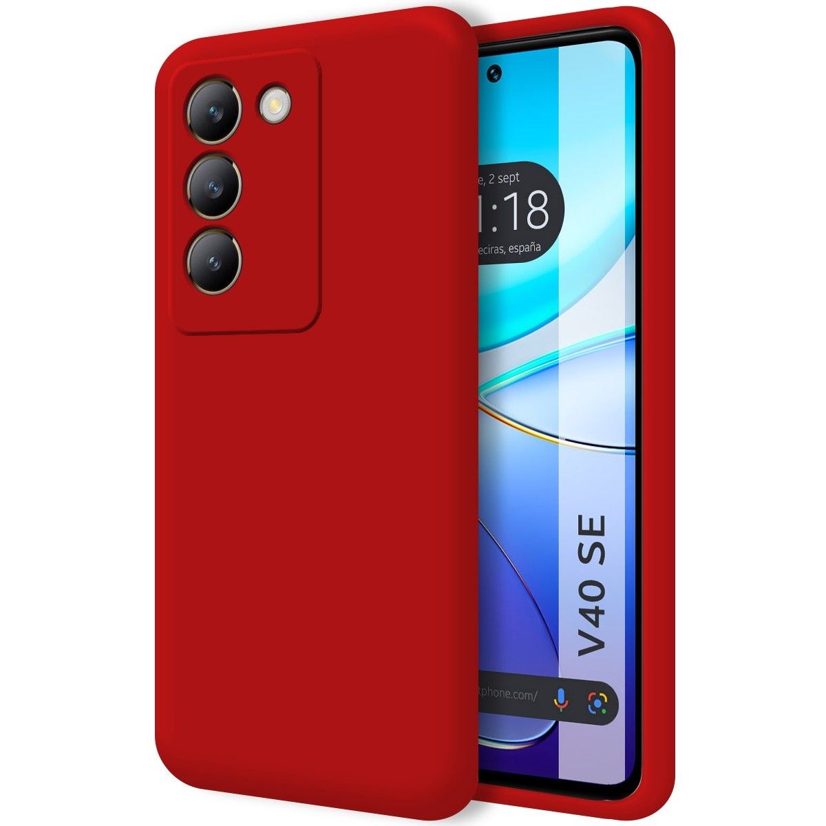 Funda Silicona Líquida Ultra Suave para Vivo V40 SE 5G color Roja