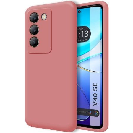 Funda Silicona Líquida Ultra Suave para Vivo V40 SE 5G color Rosa