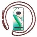 Funda Colgante Transparente para Realme 12 5G / 12x 5G con Cordon Rosa / Dorado