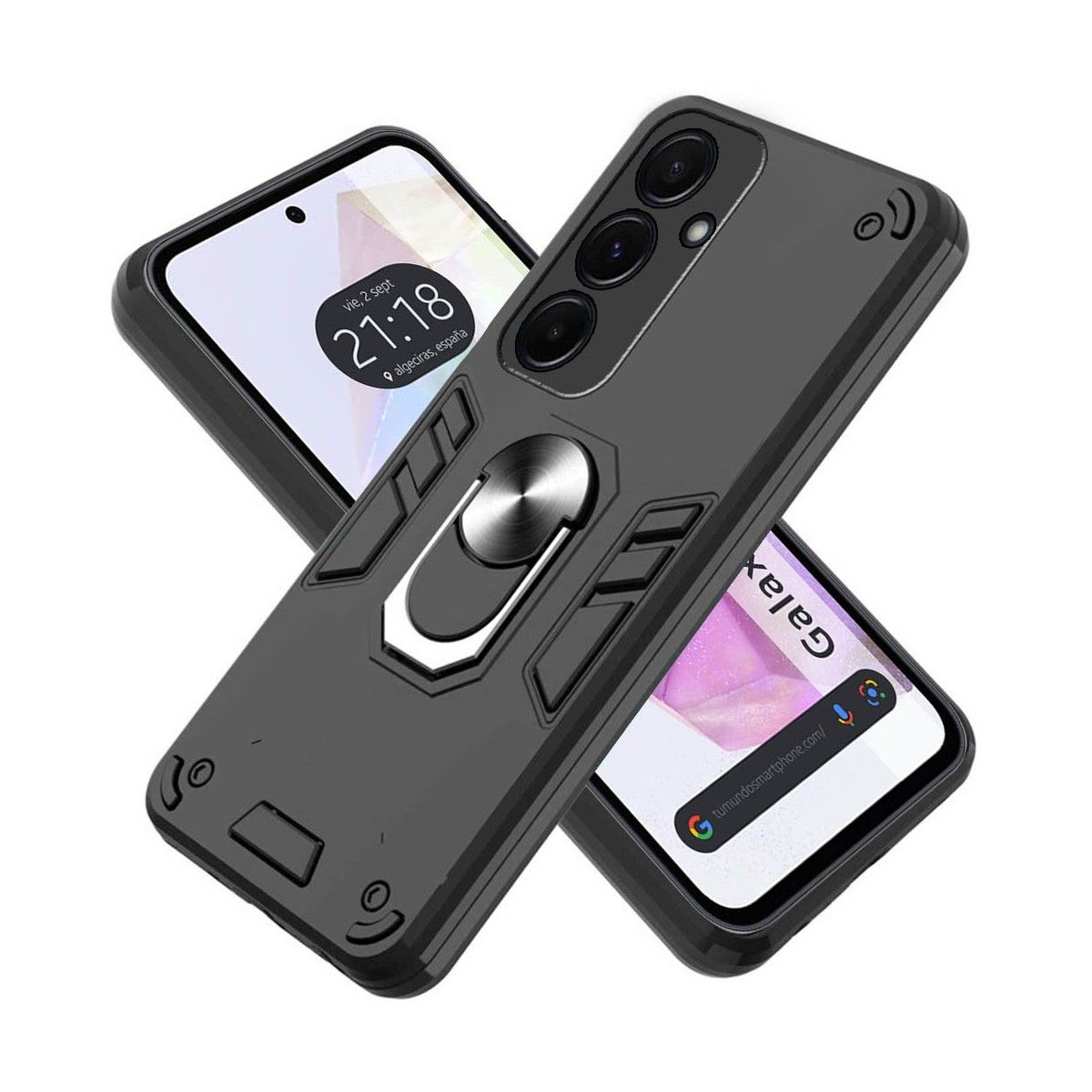 Funda Tough Armor con Anillo Giratorio Negra para Samsung Galaxy A35 5G