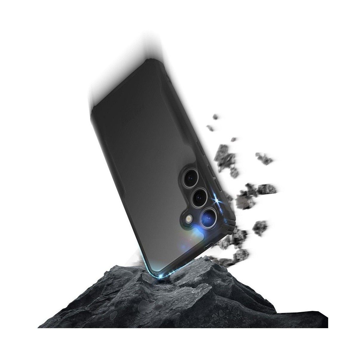 Funda Transparente Reforzada con Borde Negro para Samsung Galaxy M15 5G