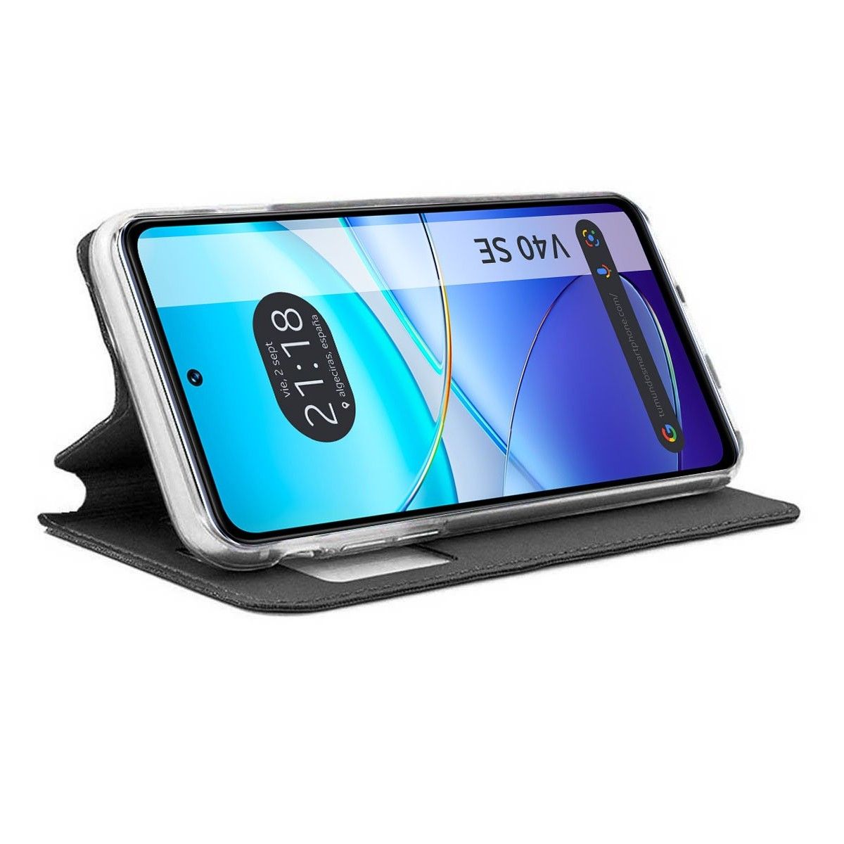 Funda Libro Soporte con Ventana para Vivo V40 SE 5G color Negra