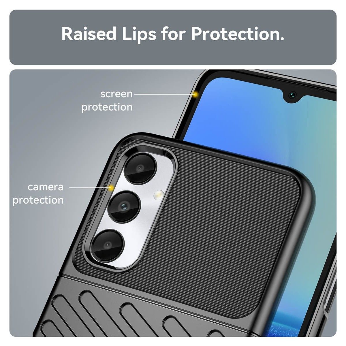 Funda Gel Flexible Thunder Armor para Samsung Galaxy A05s color Negra