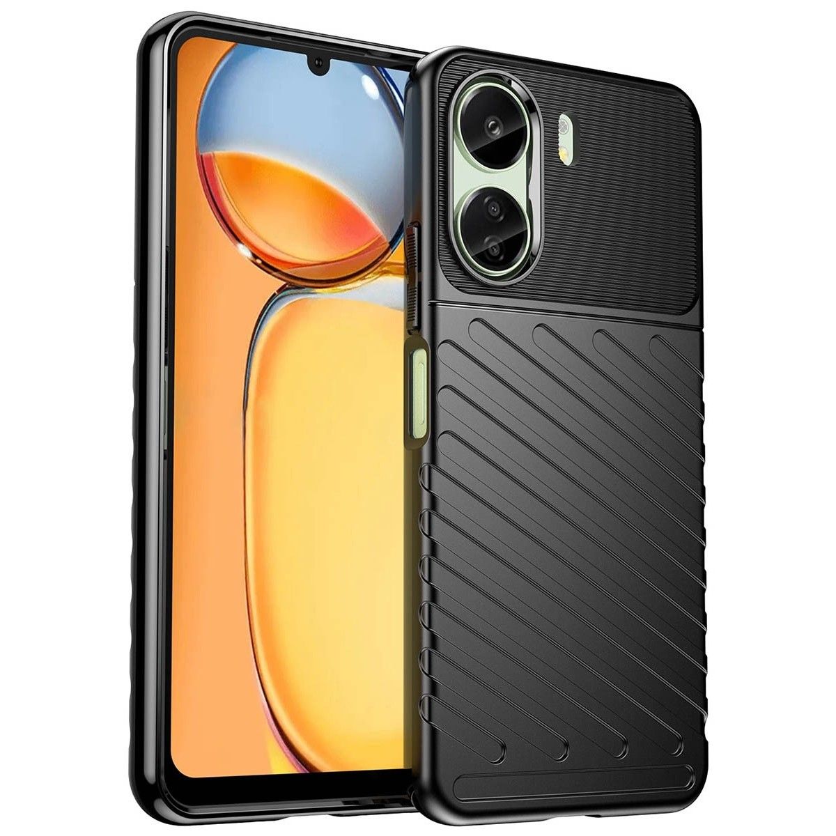 Funda Gel Flexible Thunder Armor para Xiaomi Redmi 13C color Negra