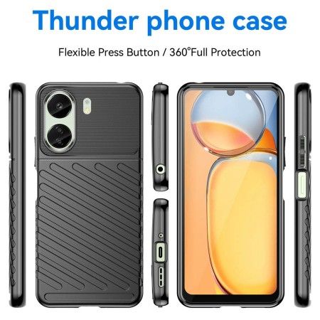 Funda Gel Flexible Thunder Armor para Xiaomi Poco C65 color Negra