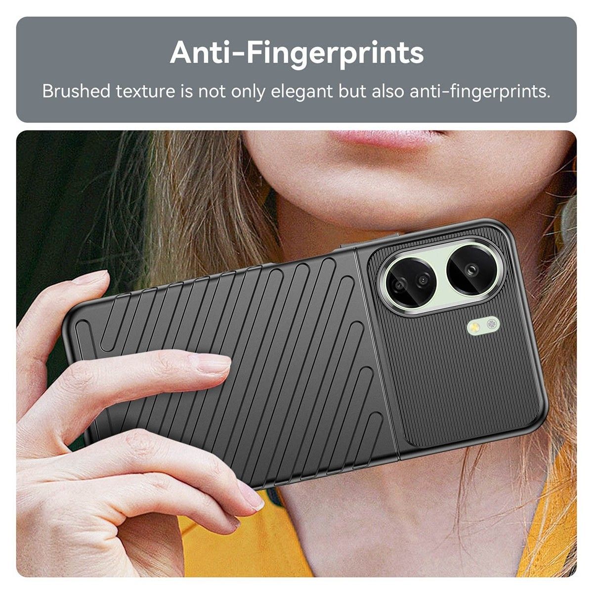 Funda Gel Flexible Thunder Armor para Xiaomi Poco C65 color Negra