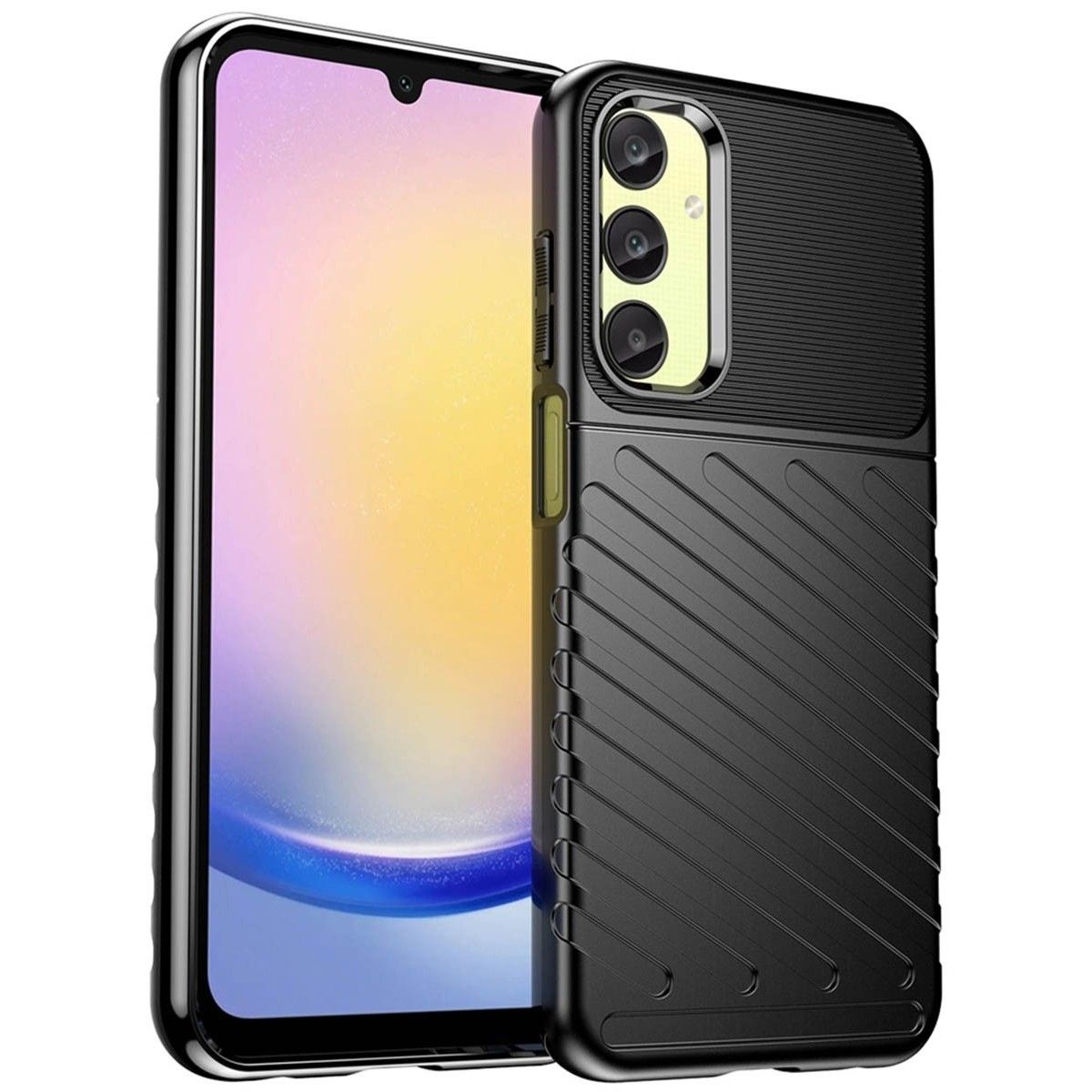 Funda Gel Flexible Thunder Armor para Samsung Galaxy A25 5G color Negra