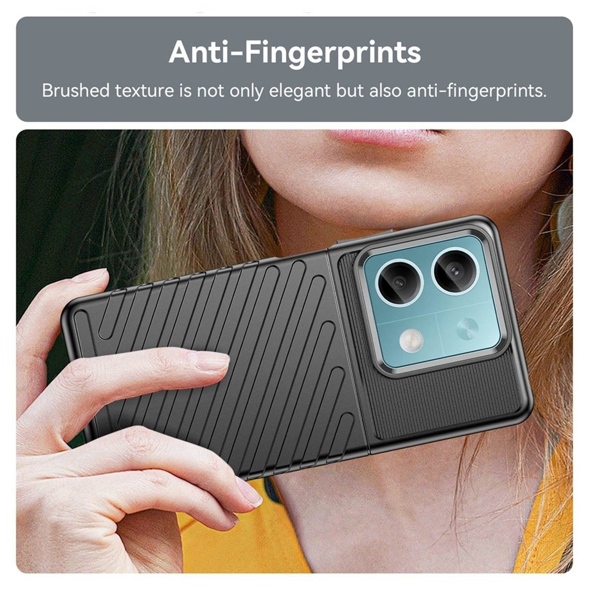 Funda Gel Flexible Thunder Armor para Xiaomi Redmi Note 13 5G color Negra