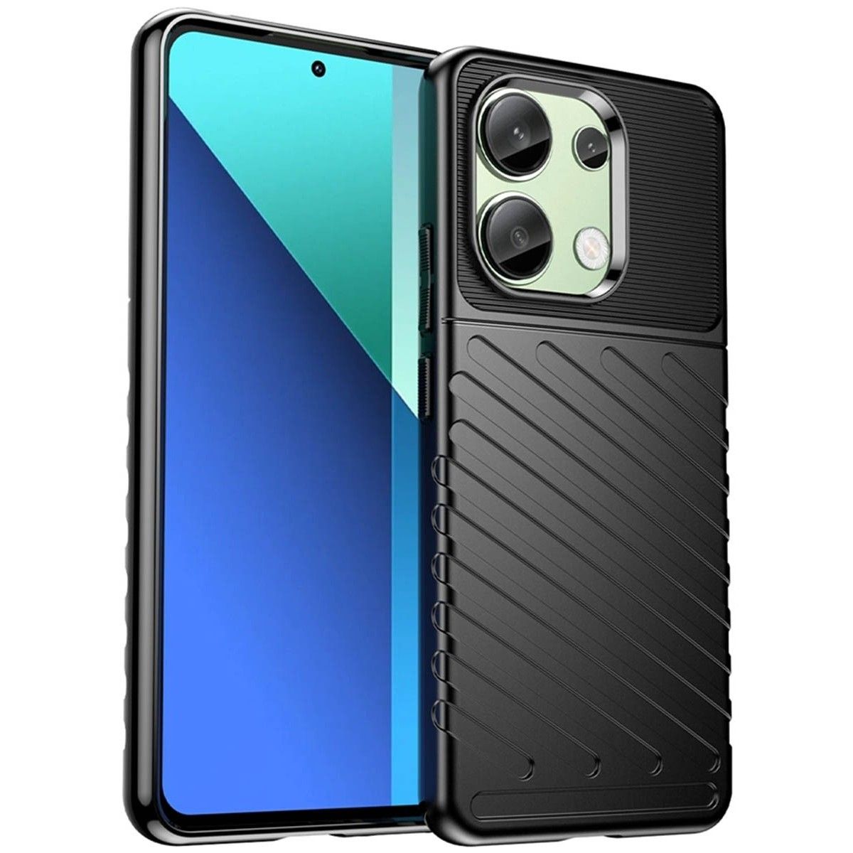 Funda Gel Flexible Thunder Armor para Xiaomi Redmi Note 13 4G color Negra