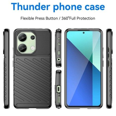 Funda Gel Flexible Thunder Armor para Xiaomi Redmi Note 13 4G color Negra