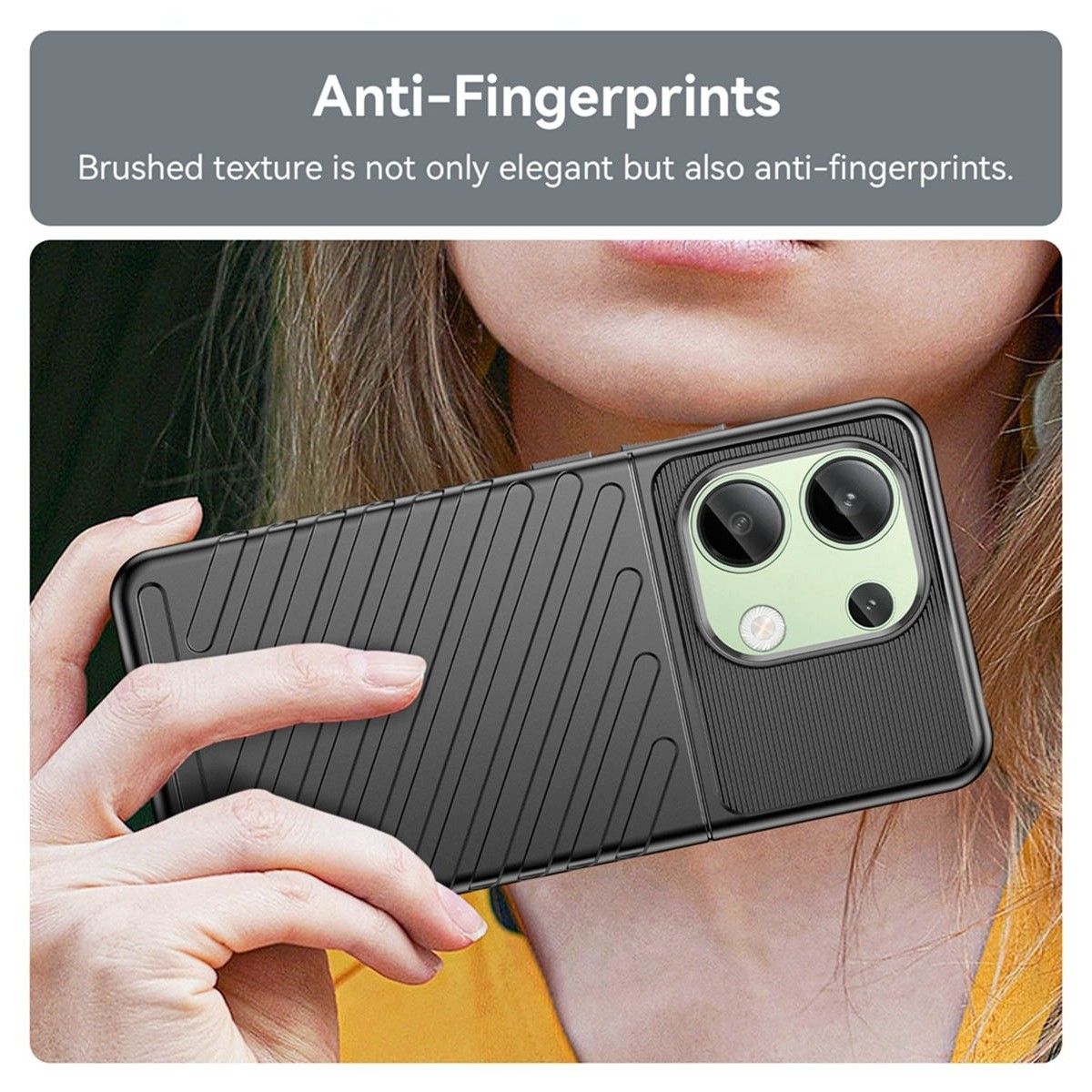 Funda Gel Flexible Thunder Armor para Xiaomi Redmi Note 13 4G color Negra