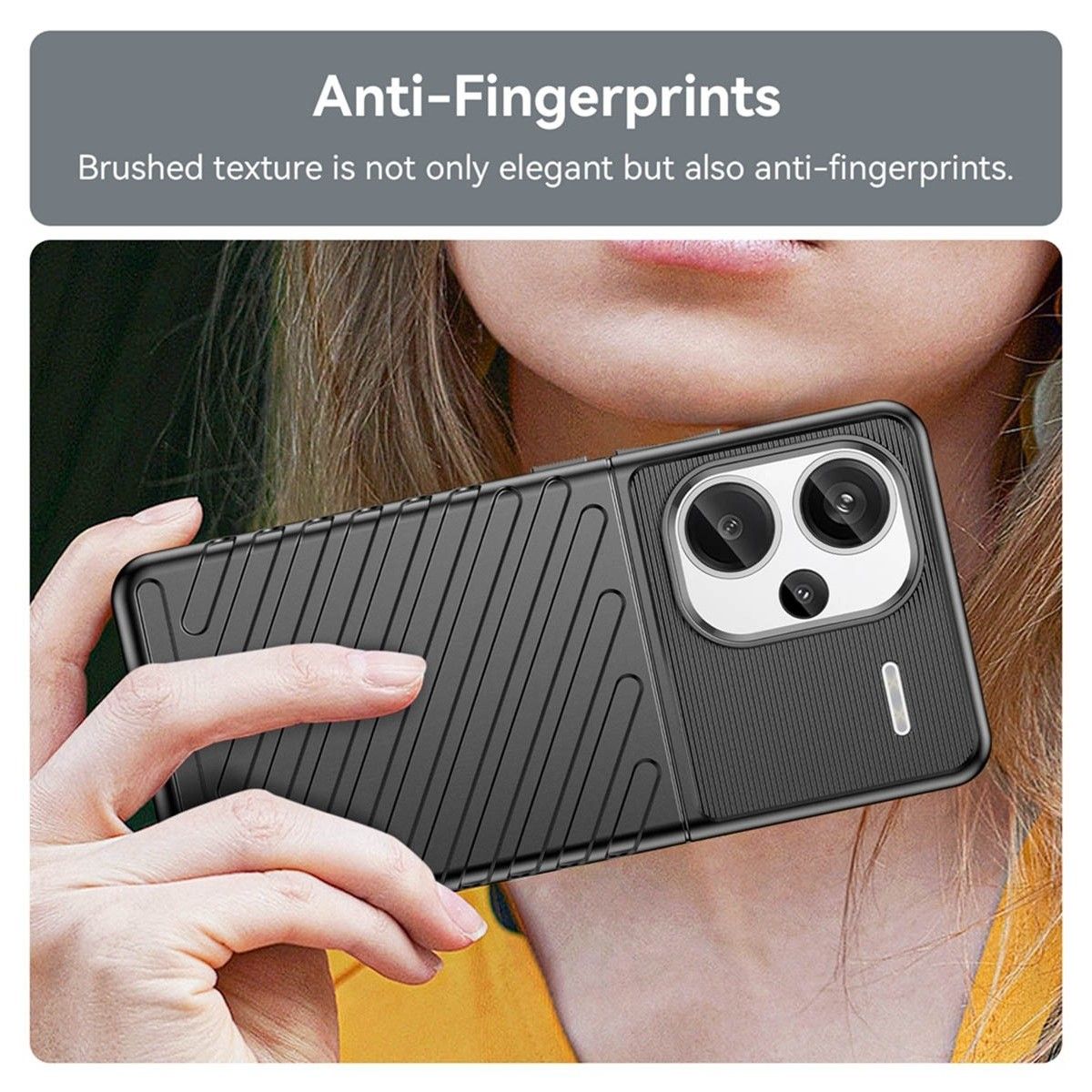 Funda Gel Flexible Thunder Armor para Xiaomi Redmi Note 13 Pro+ Plus 5G color Negra