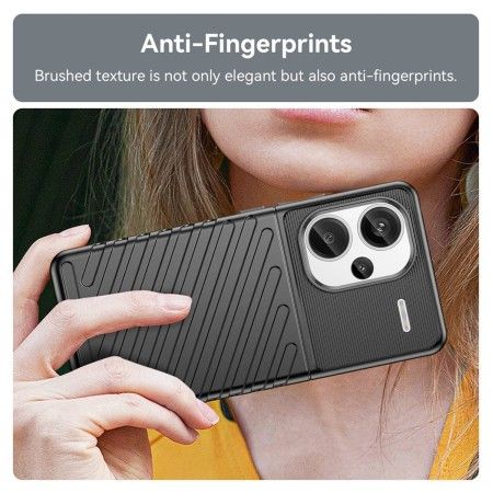 Funda Gel Flexible Thunder Armor para Xiaomi Redmi Note 13 Pro+ Plus 5G color Negra