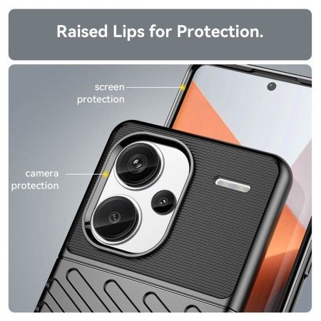 Funda Gel Flexible Thunder Armor para Xiaomi Redmi Note 13 Pro+ Plus 5G color Negra