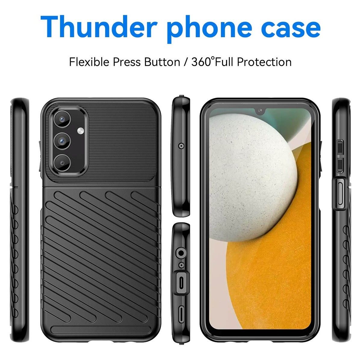Funda Gel Flexible Thunder Armor para Samsung Galaxy A15 4G / 5G color Negra