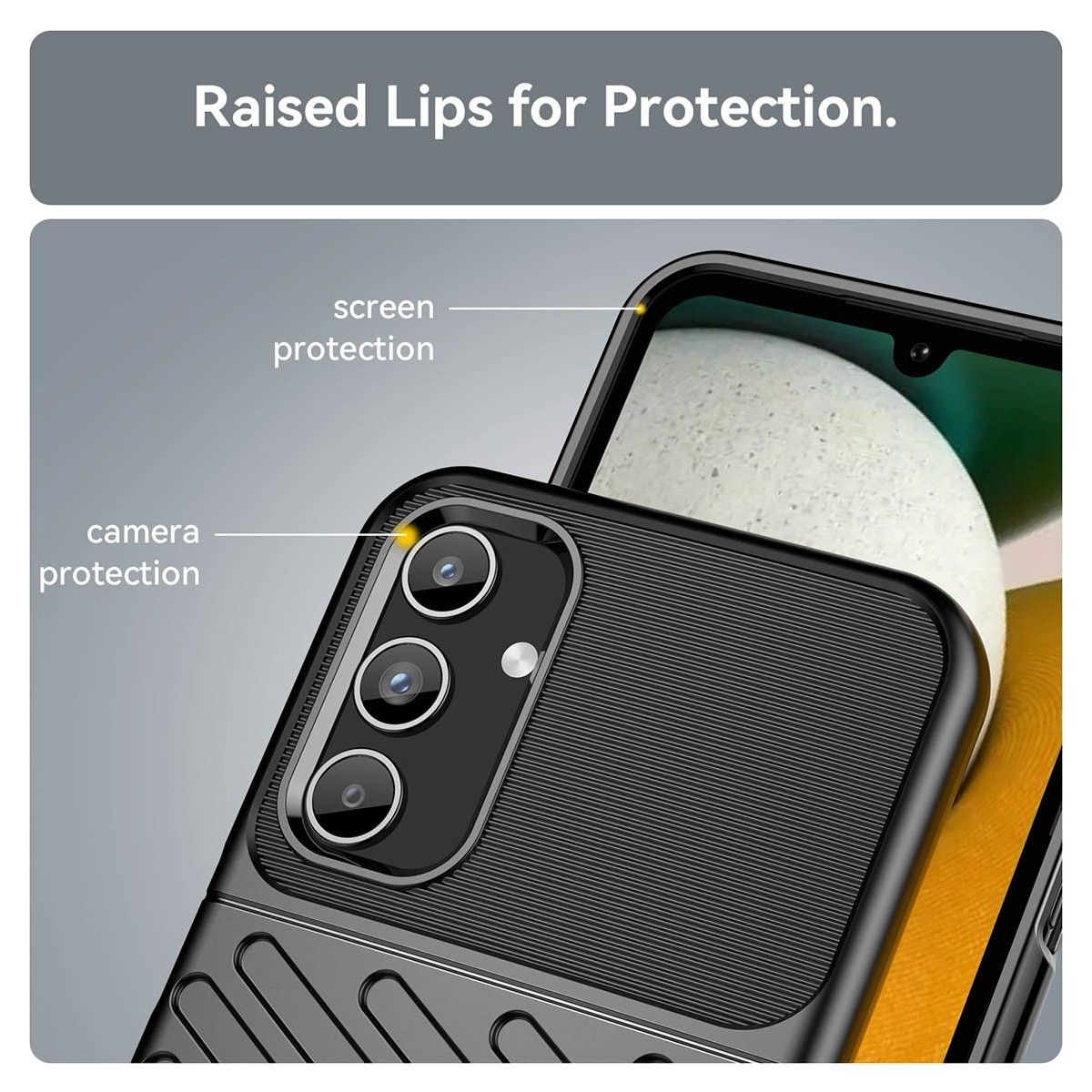 Funda Gel Flexible Thunder Armor para Samsung Galaxy A15 4G / 5G color Negra