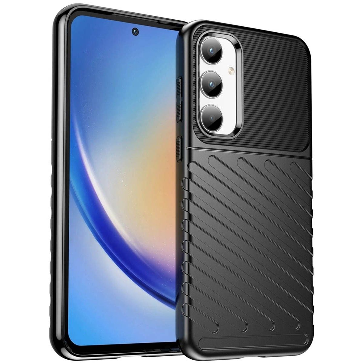 Funda Gel Flexible Thunder Armor para Samsung Galaxy A35 5G color Negra