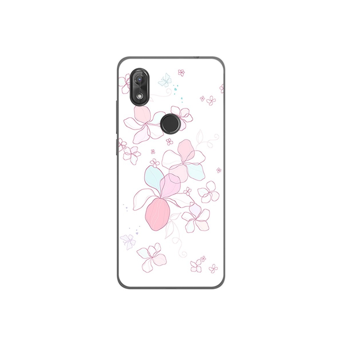 Funda Gel Tpu para Wiko View2 Diseño Flores Minimal Dibujos