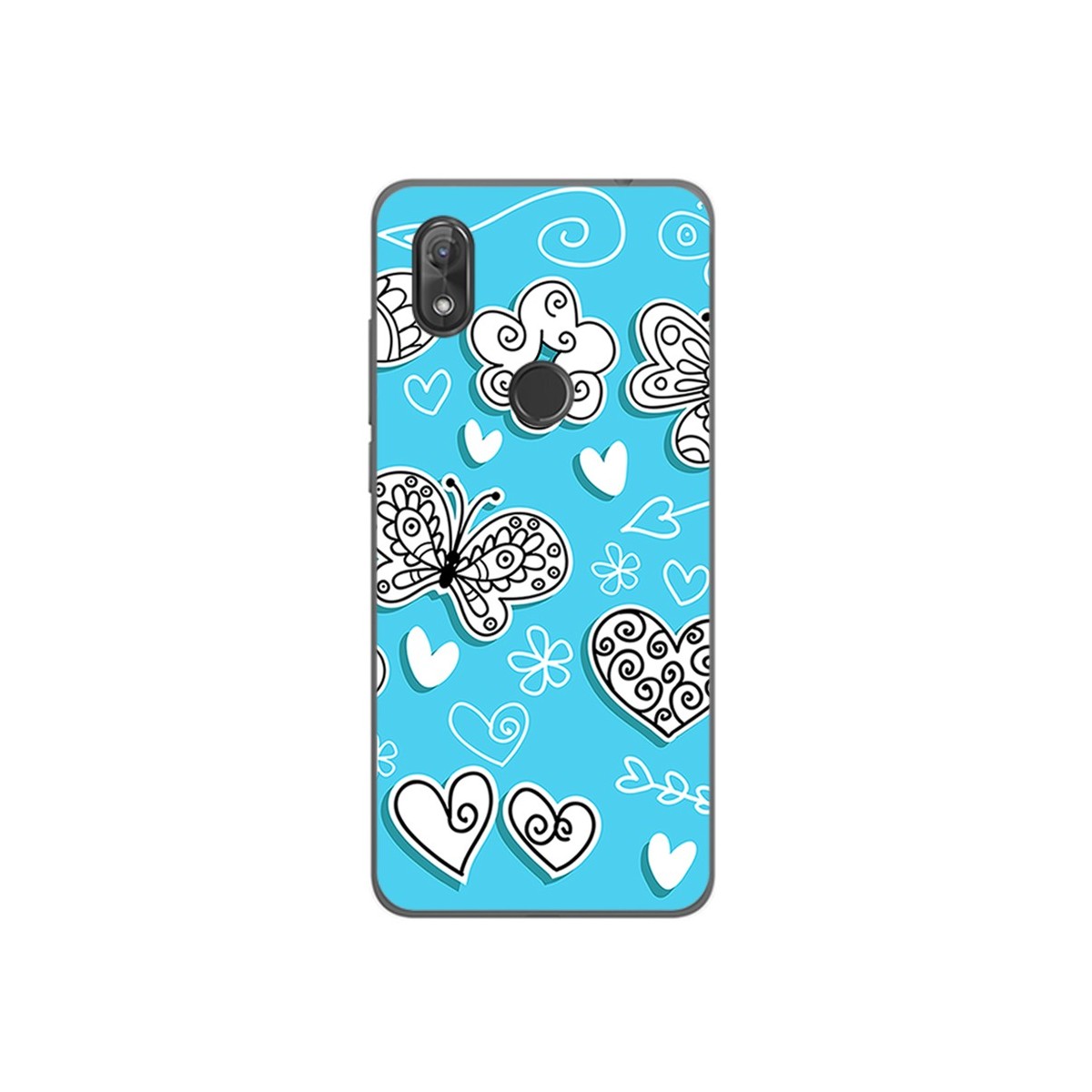Funda Gel Tpu para Wiko View2 Diseño Mariposas Dibujos