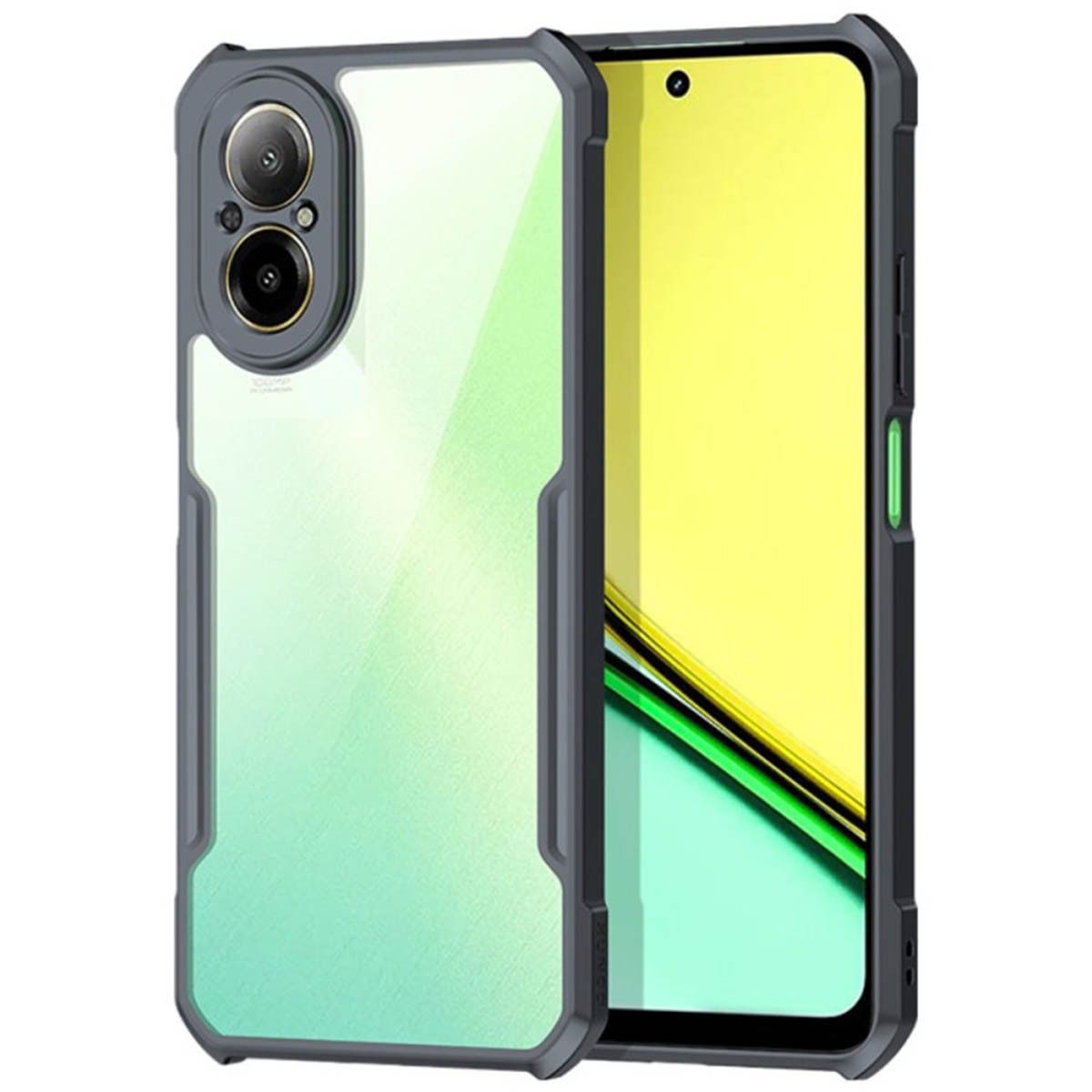 Funda Transparente Reforzada con Borde Negro para Realme C67 4G