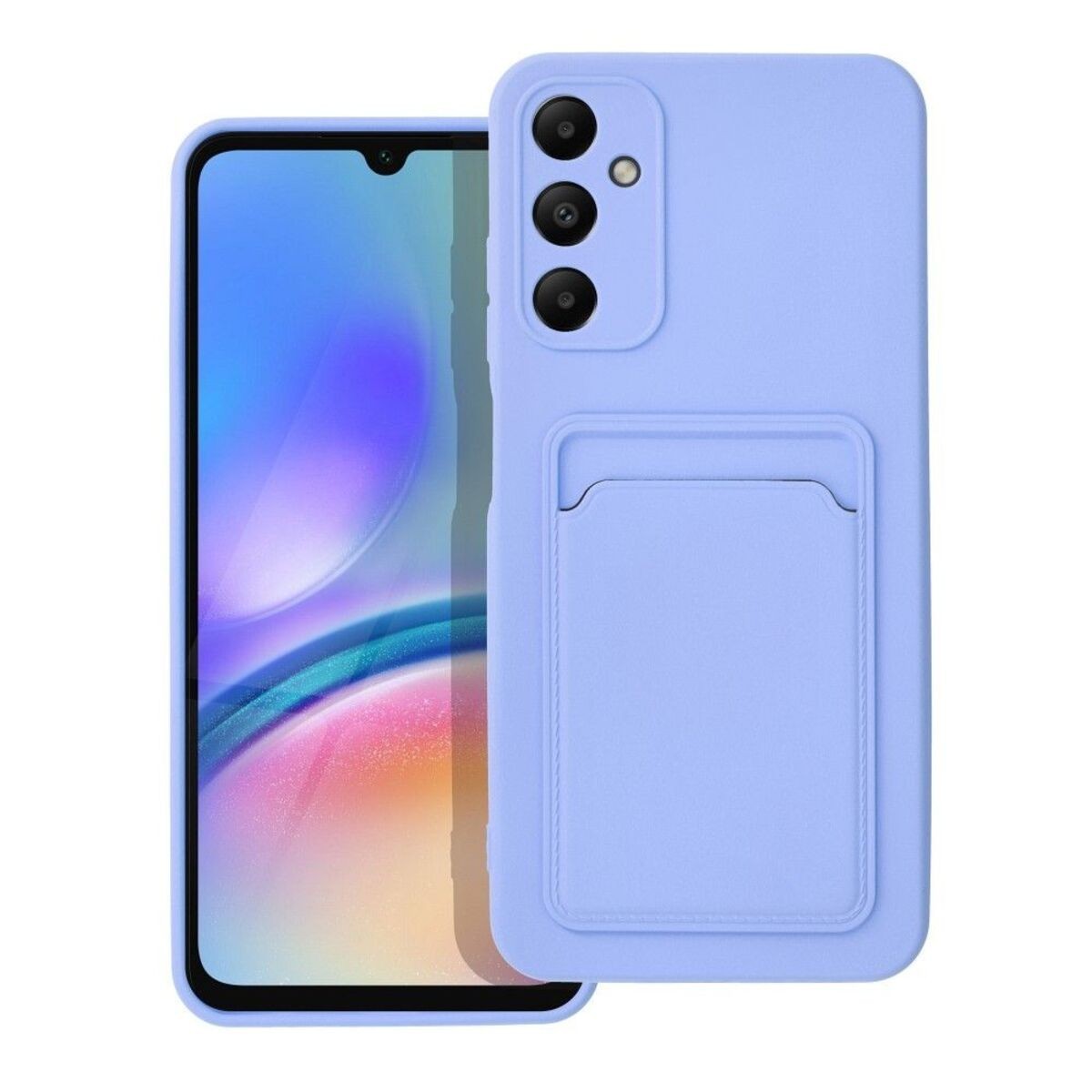 Funda Silicona Líquida con Tarjetero para Samsung Galaxy A05s color Morada