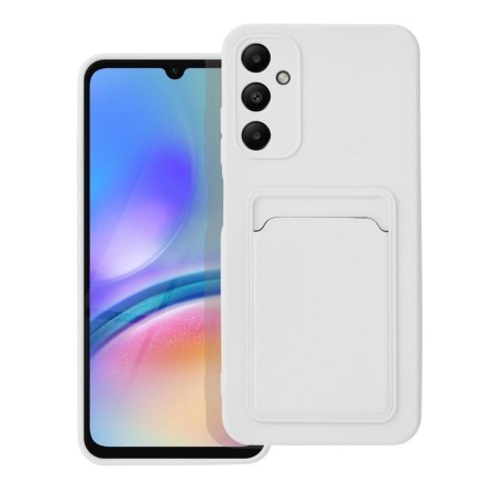 Funda Silicona Líquida con Tarjetero para Samsung Galaxy A05s color Blanca