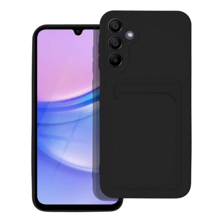 Funda Silicona Líquida con Tarjetero para Samsung Galaxy A15 4G / 5G color Negra