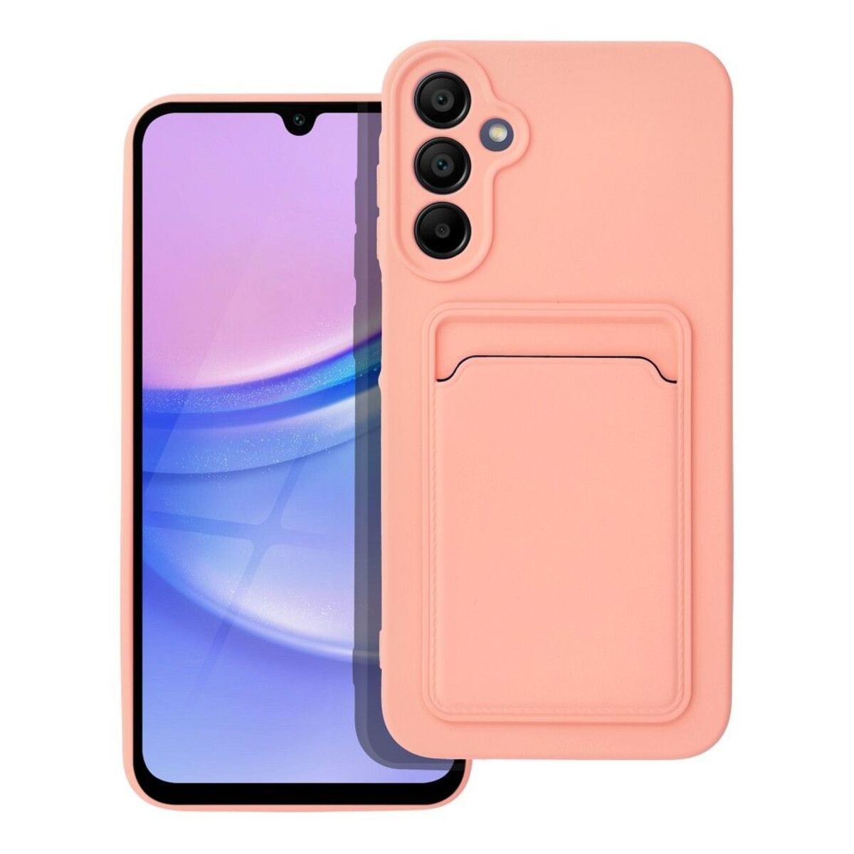 Funda Silicona Líquida con Tarjetero para Samsung Galaxy A15 4G / 5G color Rosa