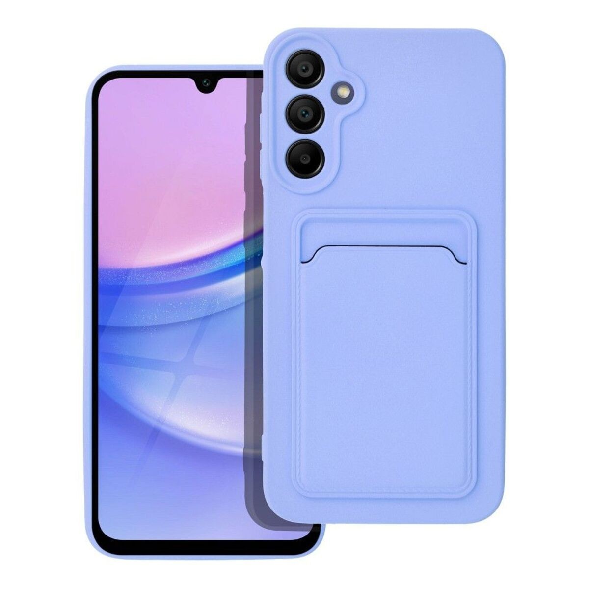 Funda Silicona Líquida con Tarjetero para Samsung Galaxy A15 4G / 5G color Morada