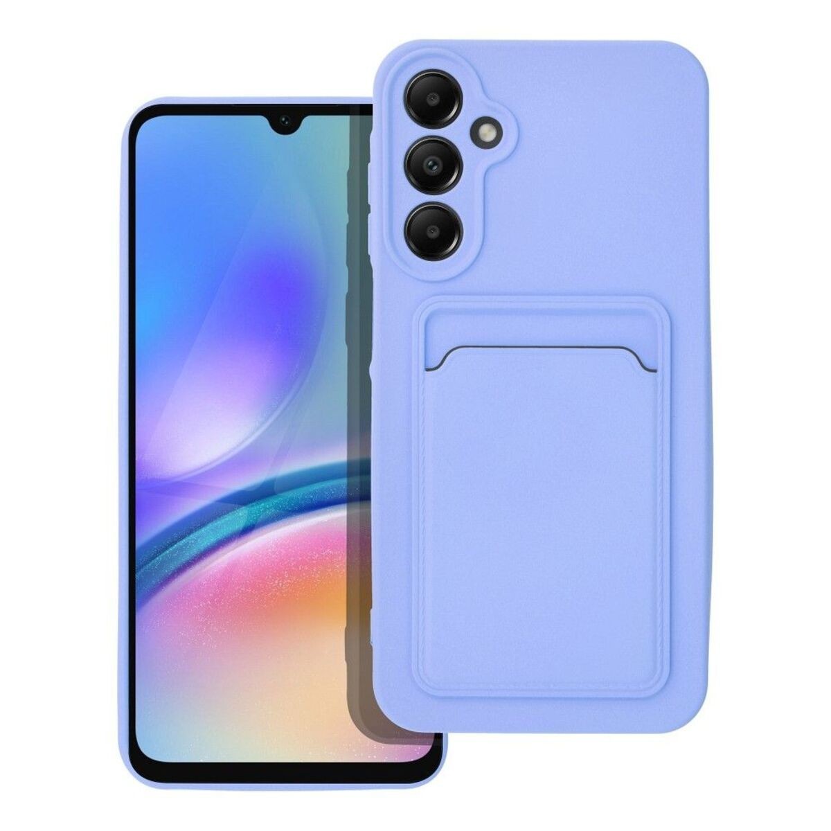 Funda Silicona Líquida con Tarjetero para Samsung Galaxy A25 5G color Morada