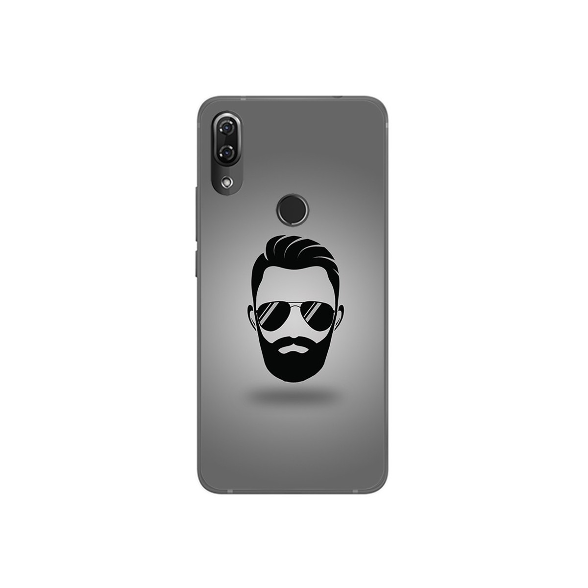Funda Gel Tpu para Wiko View2 Pro Diseño Barba Dibujos