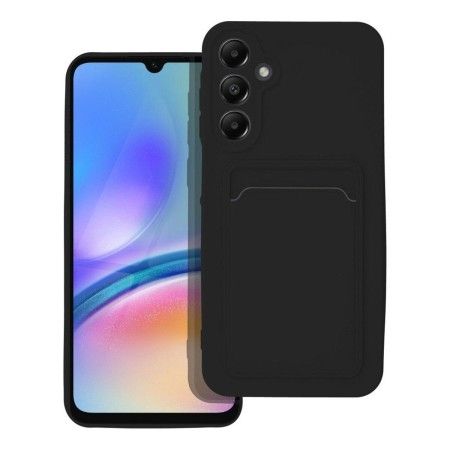Funda Silicona Líquida con Tarjetero para Samsung Galaxy A55 5G color Negra