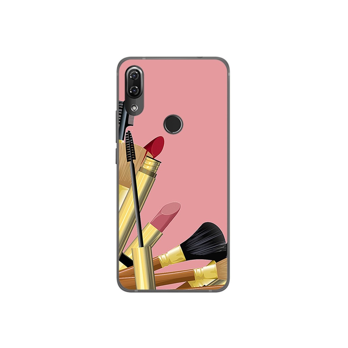 Funda Gel Tpu para Wiko View2 Pro Diseño Brochas Dibujos