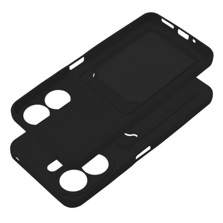 Funda Silicona Líquida con Tarjetero para Xiaomi Redmi 13C color Negra