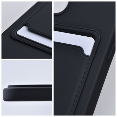 Funda Silicona Líquida con Tarjetero para Xiaomi Poco C65 color Negra